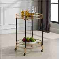 Uttermost Dolly Round Bar Cart