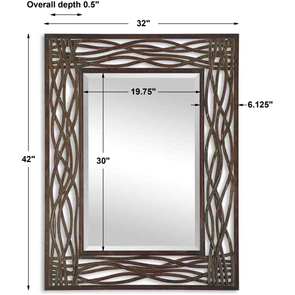 Dorigrass Brown Metal Mirror