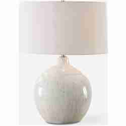 Dribble-White Glaze Table Lamp