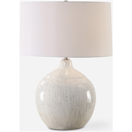 Dribble-White Glaze Table Lamp