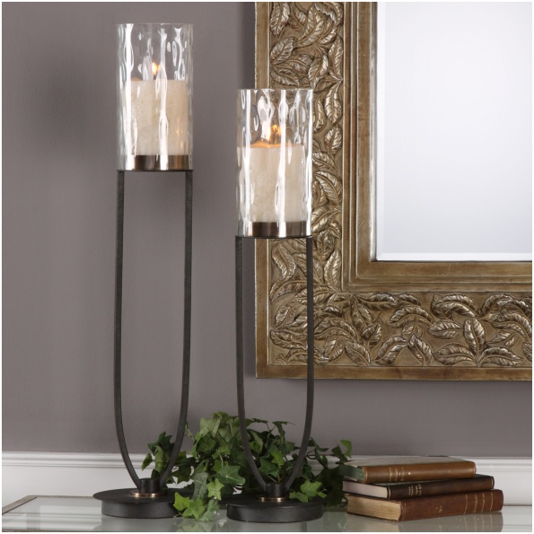 Uttermost Durga Iron Work Candleholders Set/2