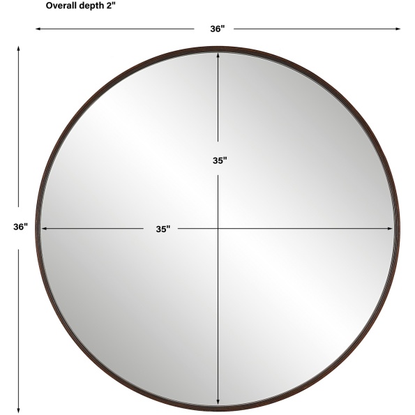 Eden Mahogany Round Mirror