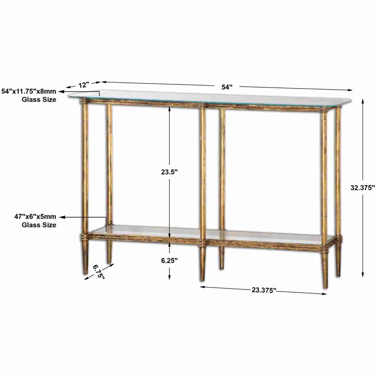 Elenio Glass Console Table