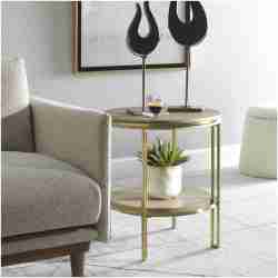 Uttermost Elise Round Brass Side Table