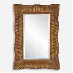 Emerson-Scalloped Antique Gold Mirror