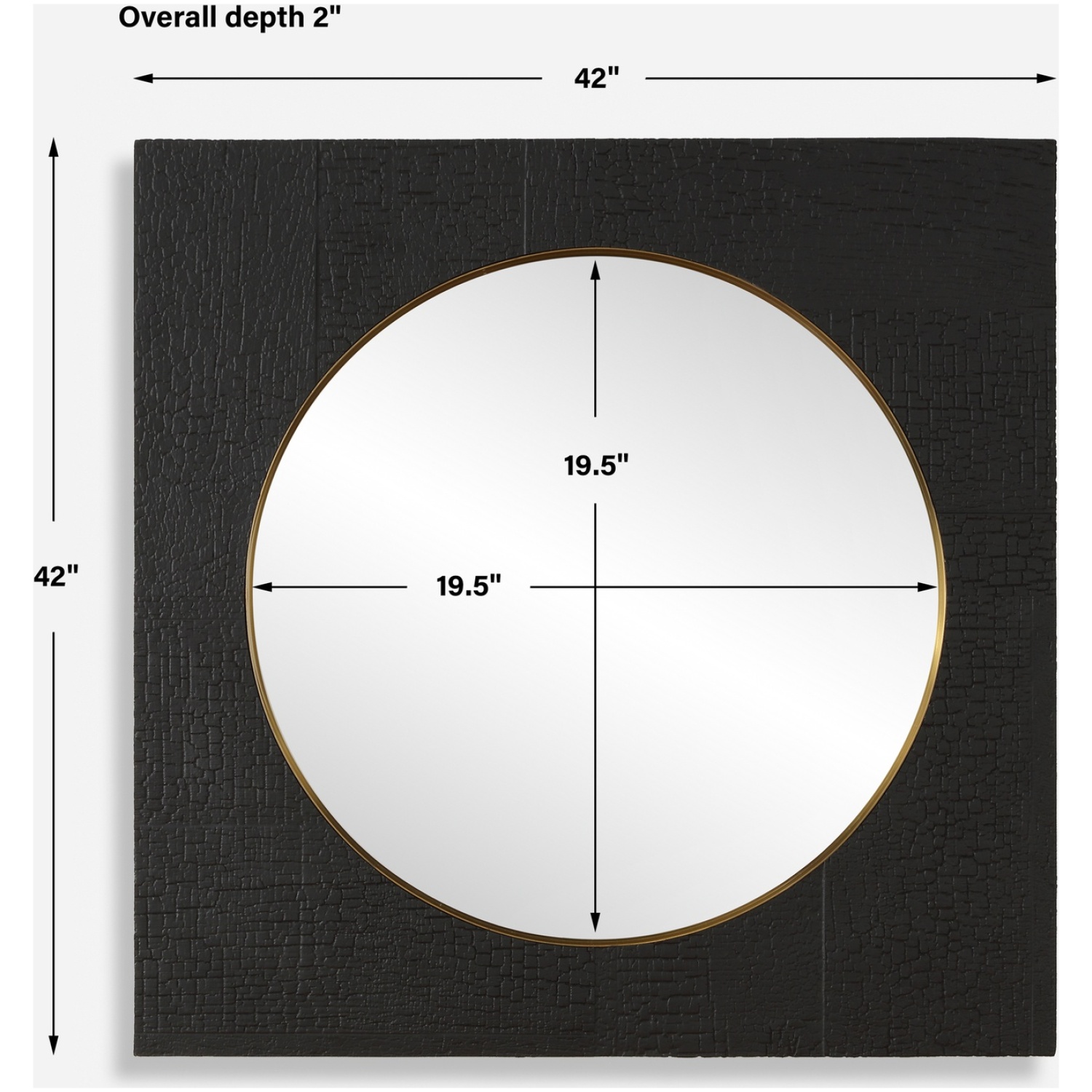 Ember Black Square Mirror