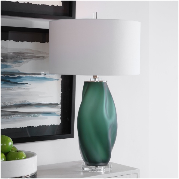 Uttermost Esmeralda Green Glass Table Lamp