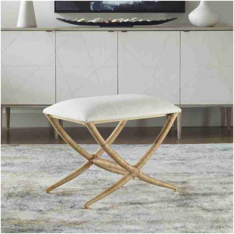 Uttermost Expedition White Fabric Small Bench