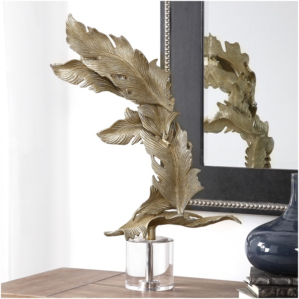 Uttermost Fall Leaves Champagne Sculpture