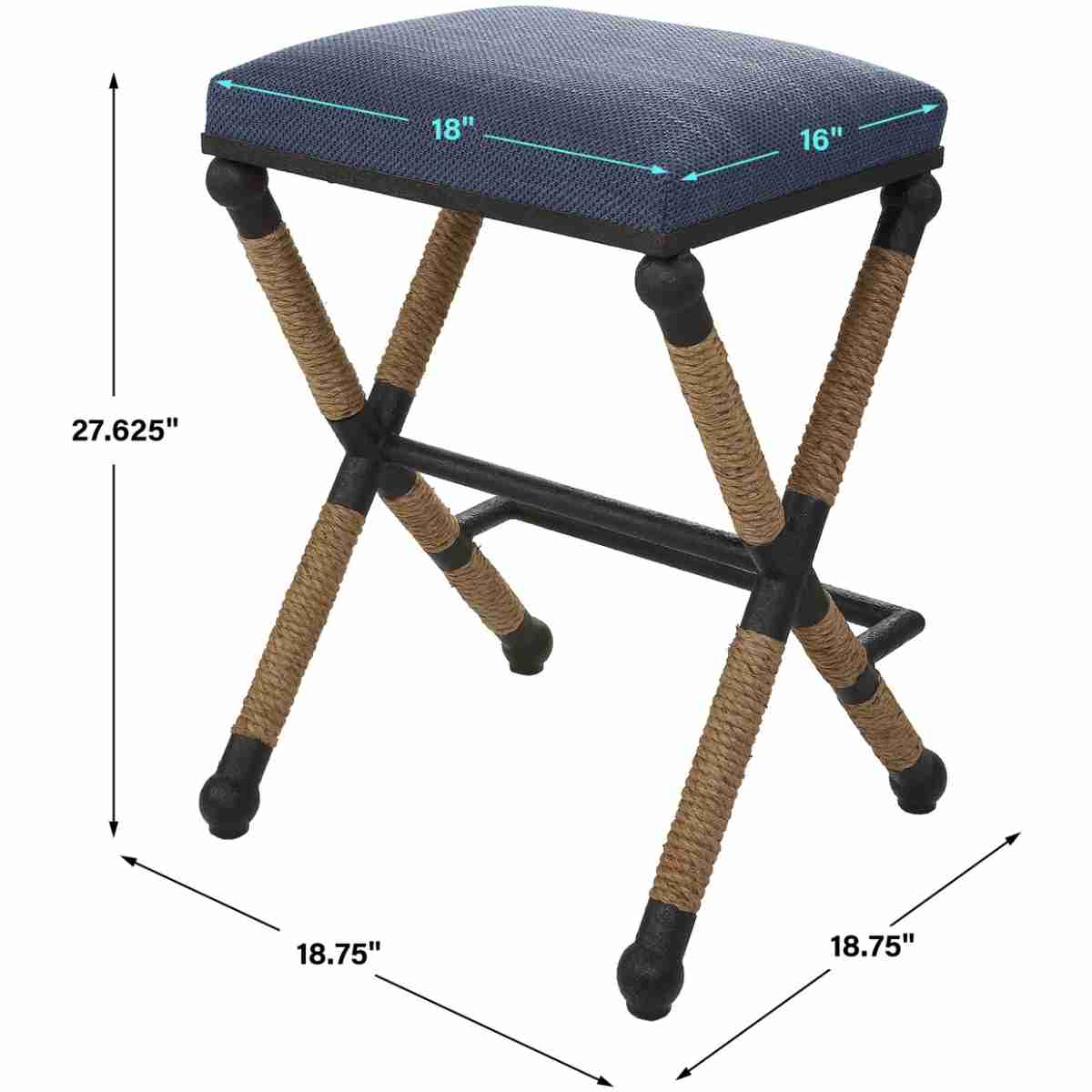 Firth Rustic Navy Counter Stool