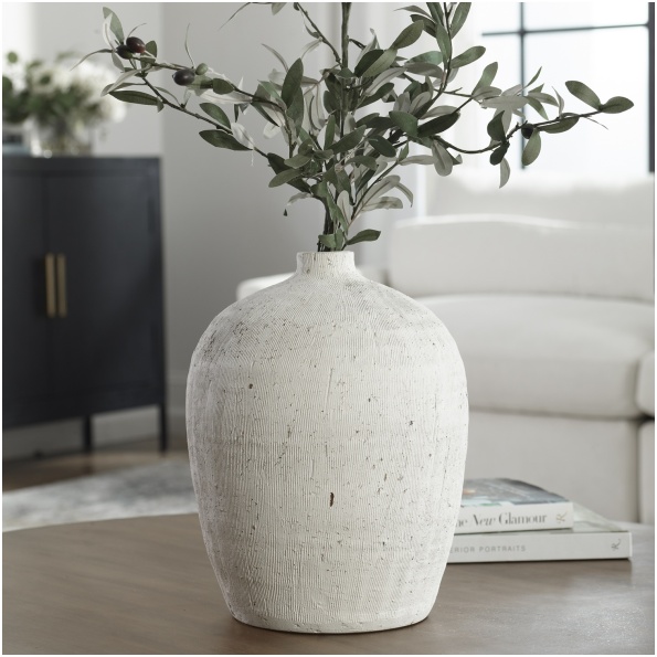 Uttermost Floreana Medium White Vase