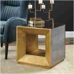 Uttermost Flair Gold Cube Table