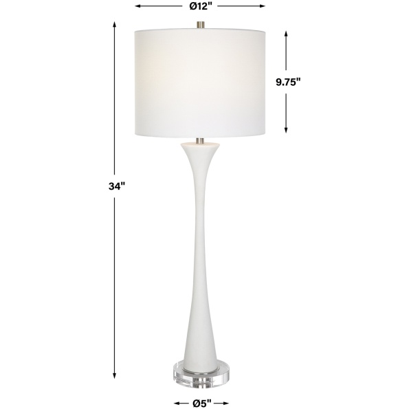 Fountain White Marble Buffet Lamp