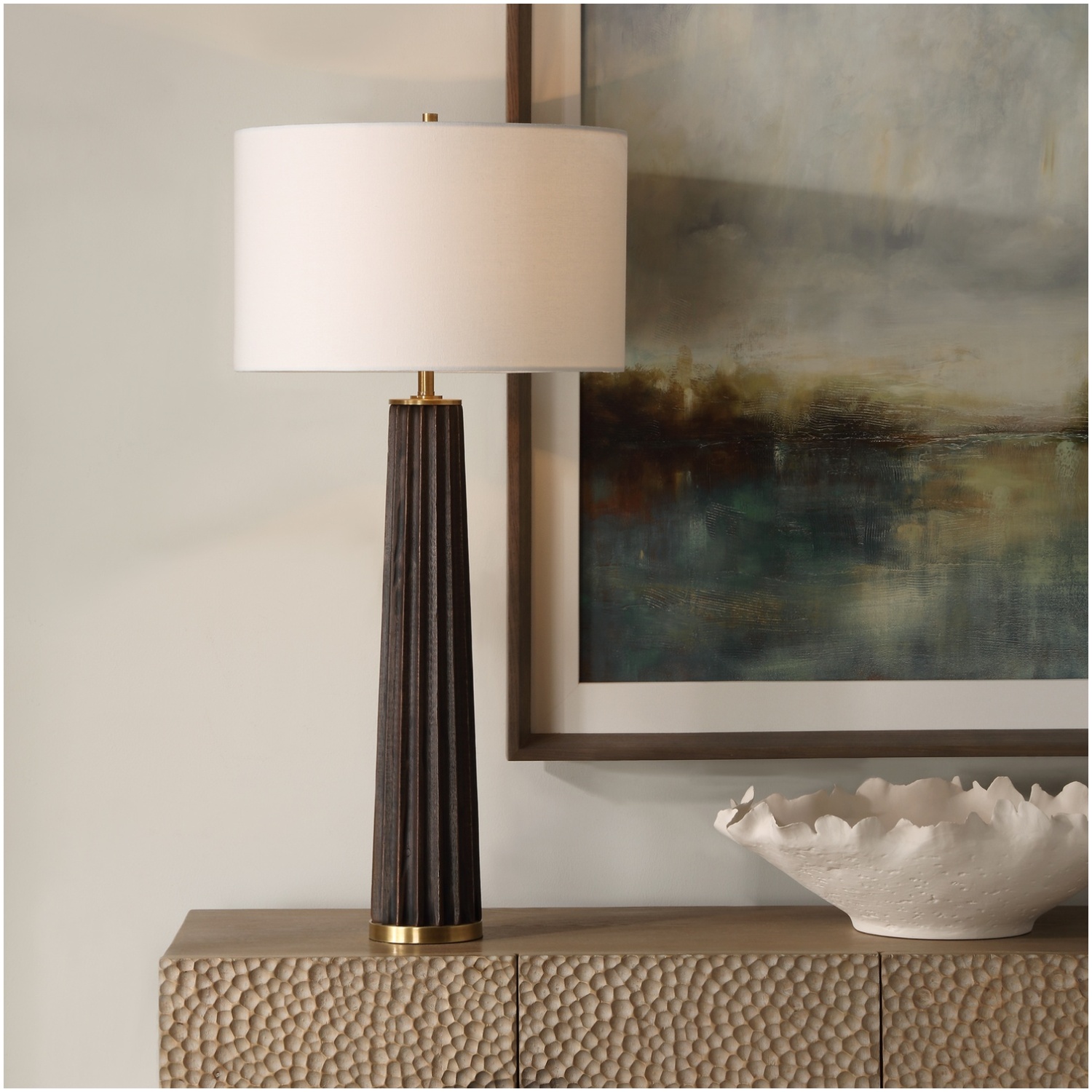 Uttermost Forage Dark Scalloped Table Lamp