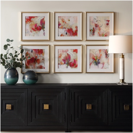 Uttermost Fresh Start Red Abstract Prints
