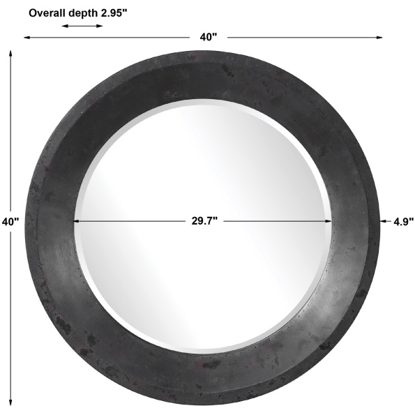 Frazier Round Industrial Mirror