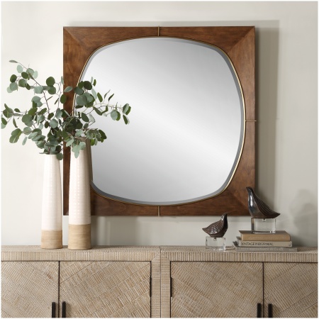 Uttermost Garonne Square Walnut Mirror