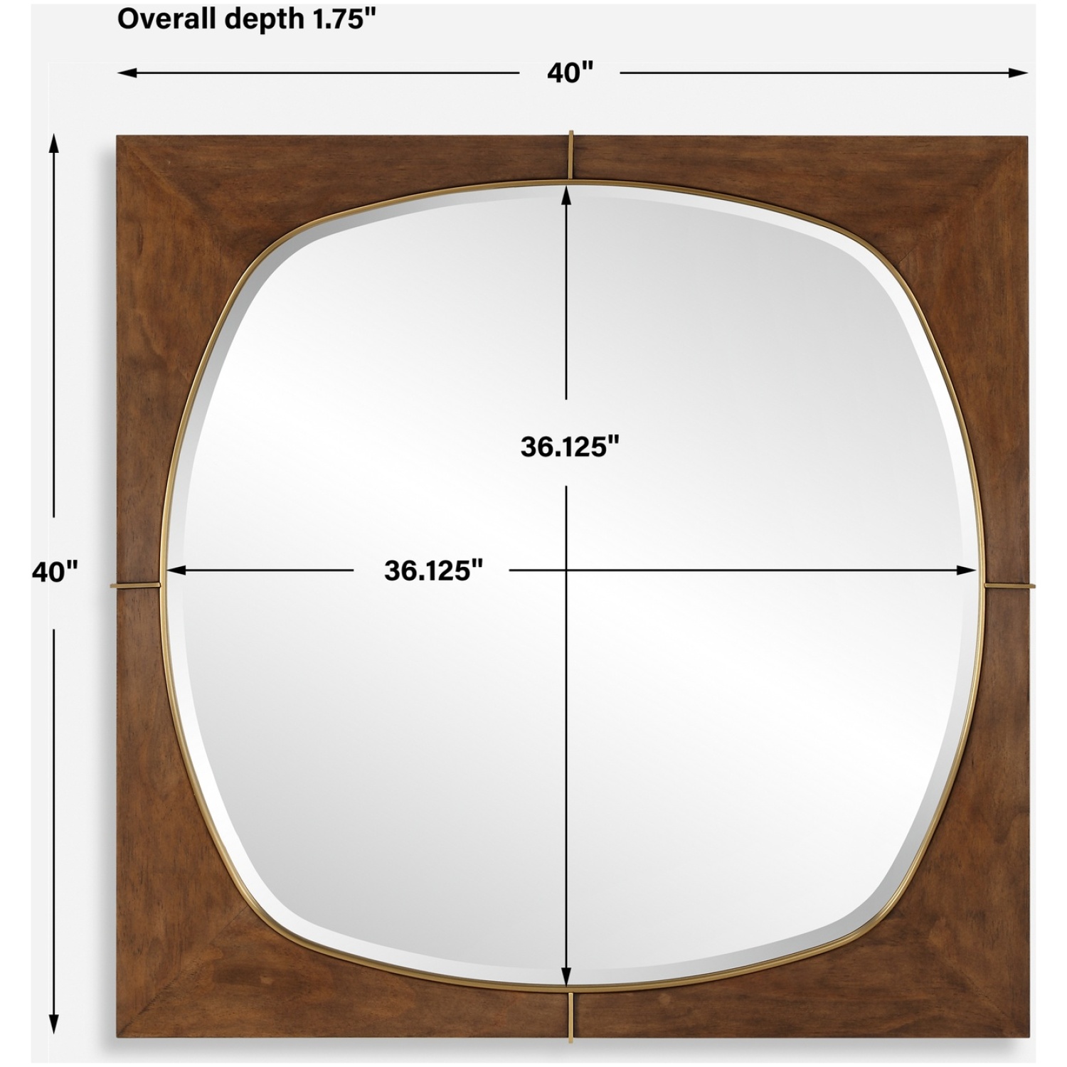 Garonne Square Walnut Mirror