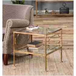 Uttermost Genell Gold Cube Table