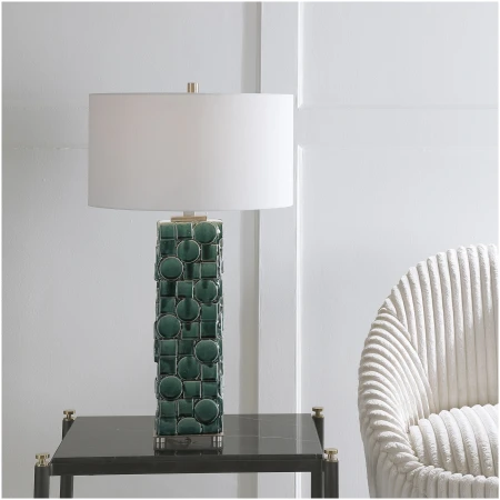 Uttermost Geometry Green Table Lamp