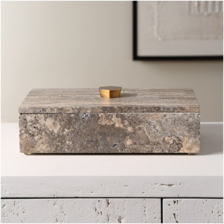 Uttermost Griseus Travertine Stone Box