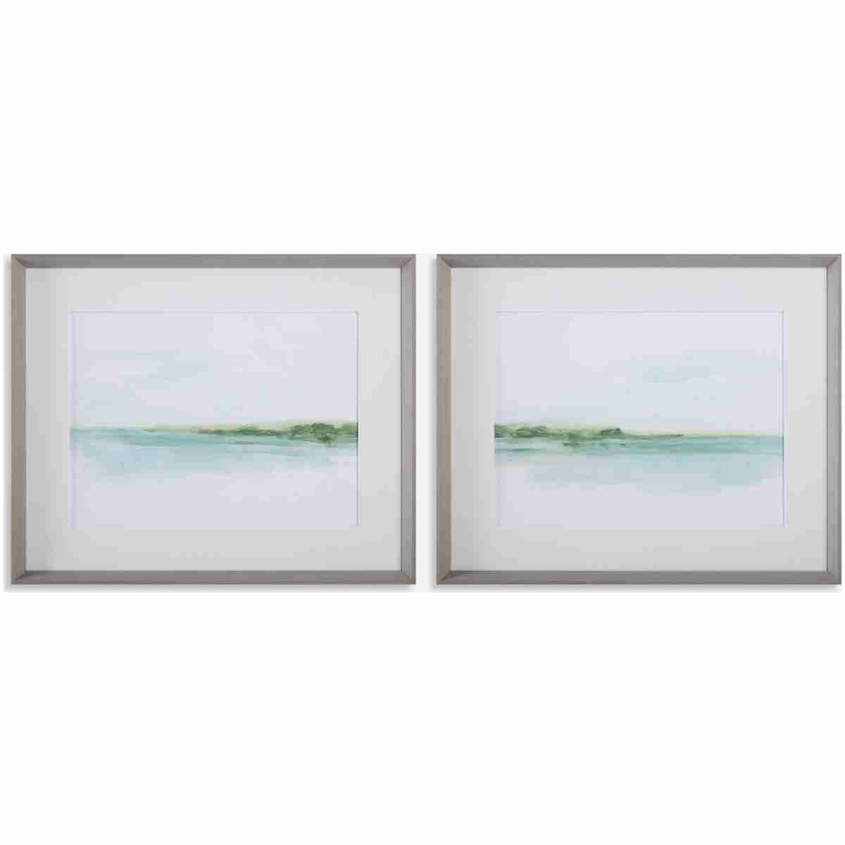 Green Ribbon Coast-Abstract Coastal Prints