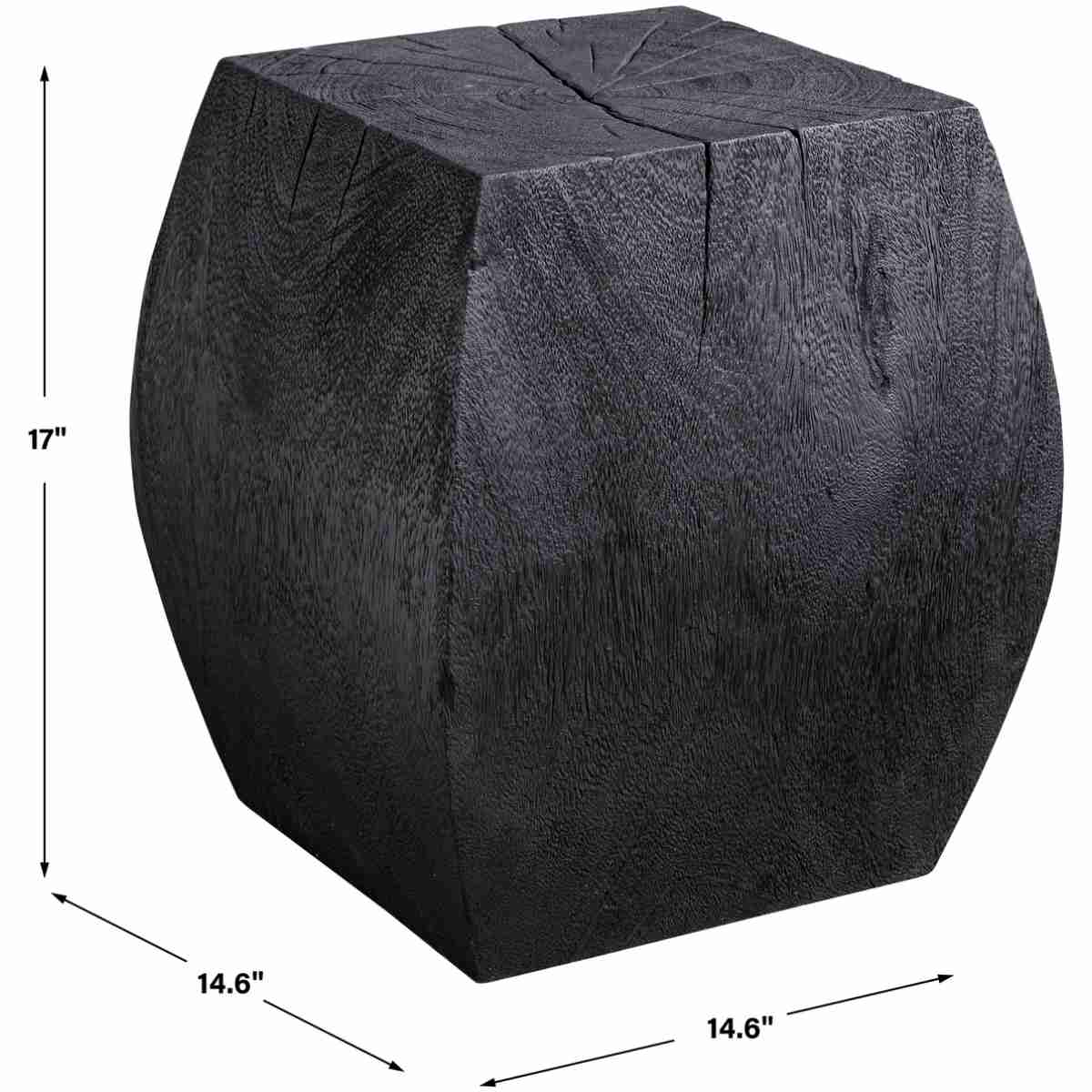 Grove Black Wooden Accent Stool