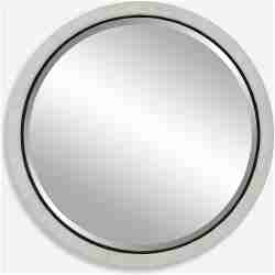 Granada-Whitewash Round Mirror