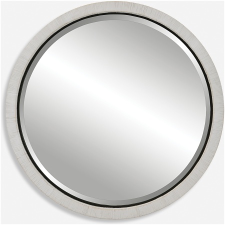 Granada-Whitewash Round Mirror