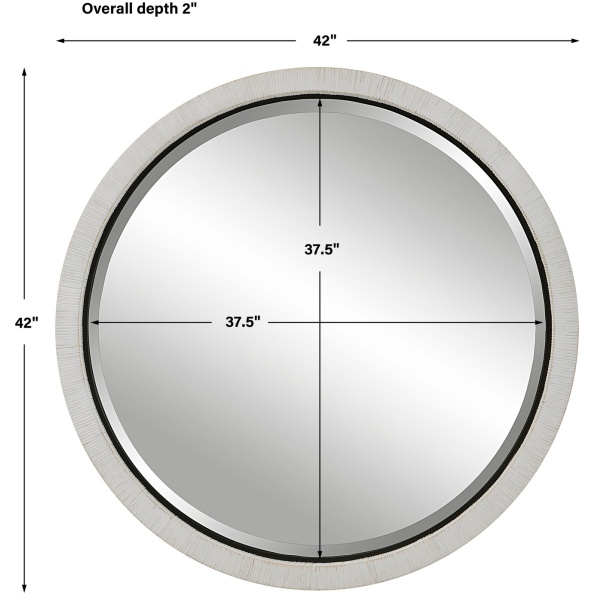 Granada Whitewash Round Mirror