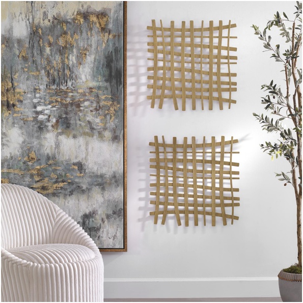 Uttermost Gridlines Gold Metal Wall Decor