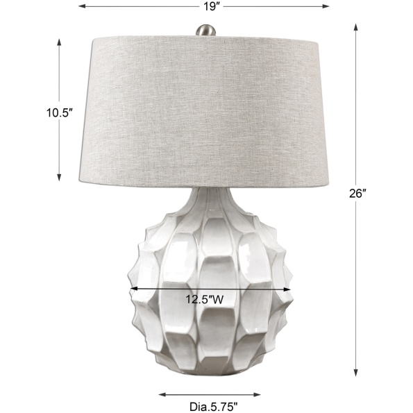 Guerina Scalloped White Lamp