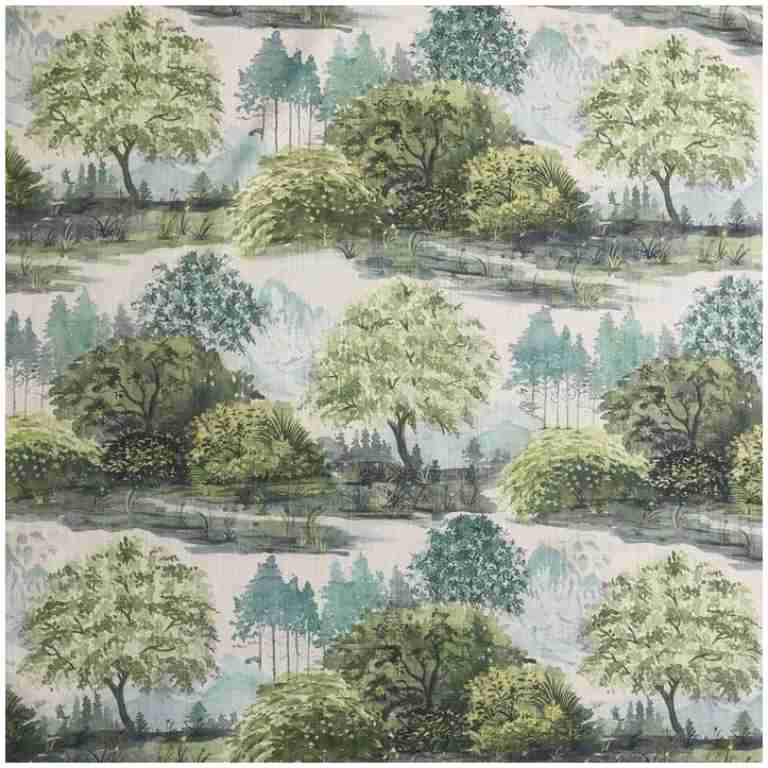 H-Hillary/Aqua - Prints Fabric Suitable For Drapery