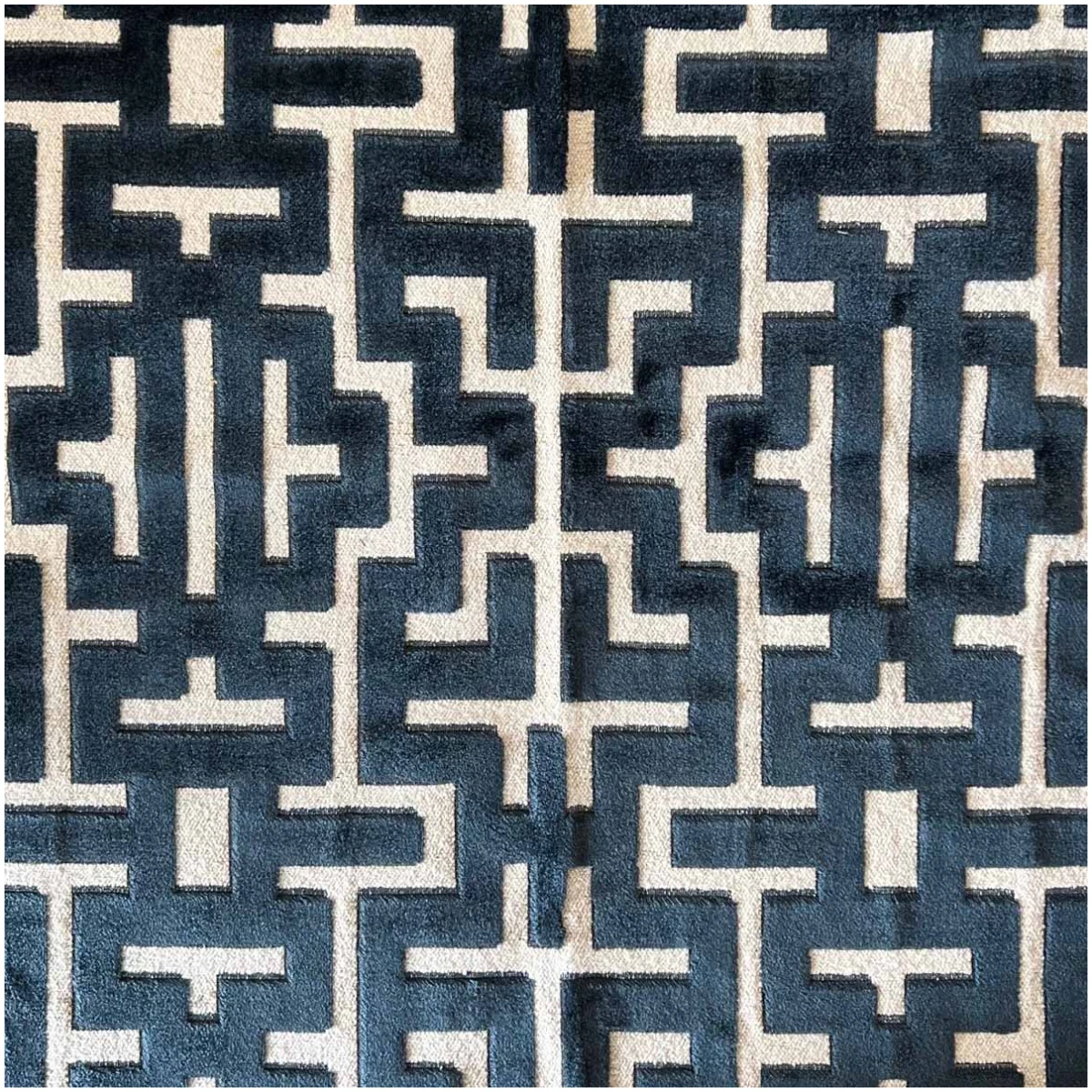 H-Blocks/Navy - Upholstery Only Fabric Suitable For Upholstery And Pillows Only.   - Houston