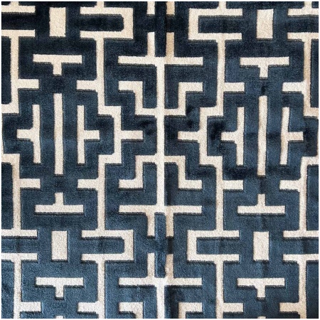 H-BLOCKS/NAVY - Upholstery Only Fabric Suitable For Upholstery And Pillows Only.   - Houston