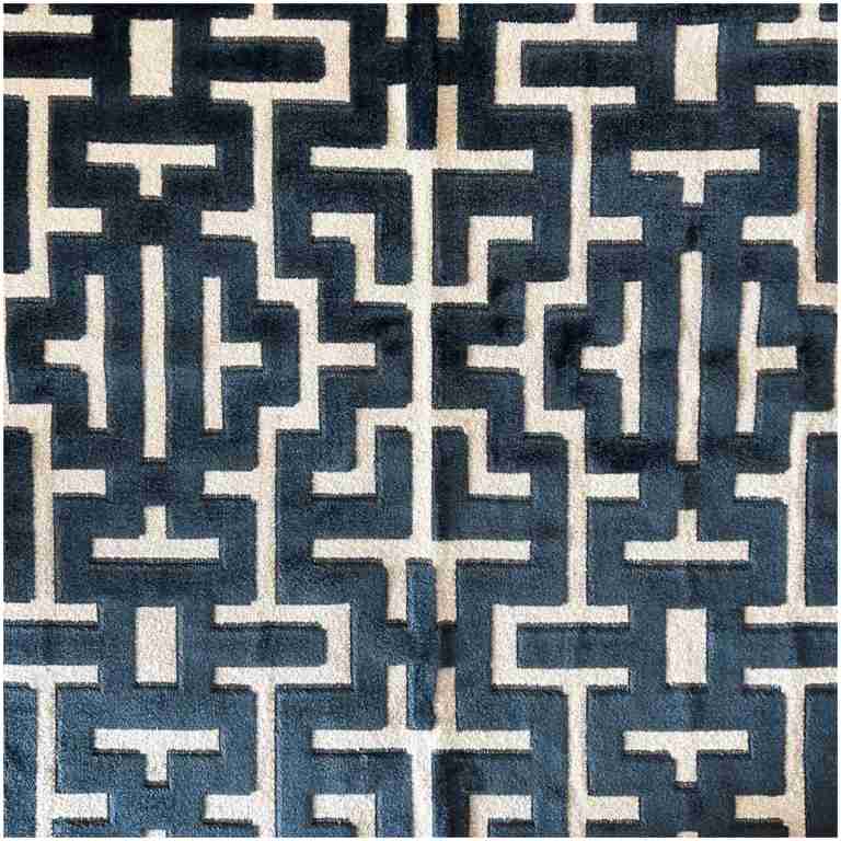 H-Blocks/Navy - Upholstery Only Fabric Suitable For Upholstery And Pillows Only.   - Cypress