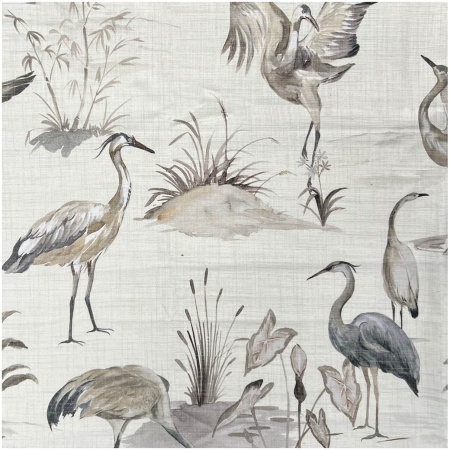 H-EGRET/NATURAL - Prints Fabric Suitable For Drapery