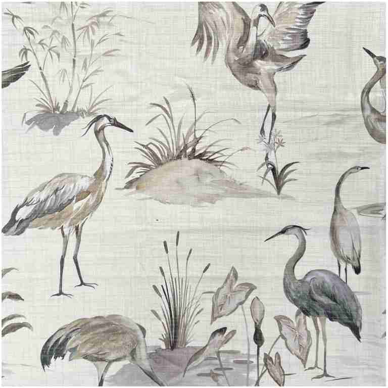 H-Egret/Natural - Prints Fabric Suitable For Drapery