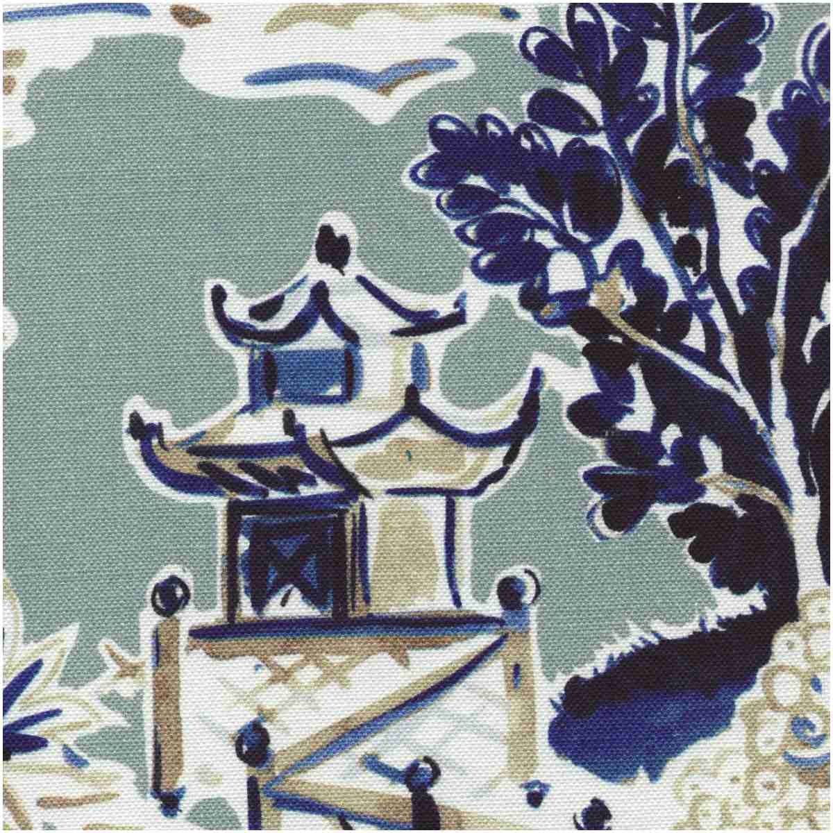 H-Ming/Aqua - Prints Fabric Suitable For Drapery