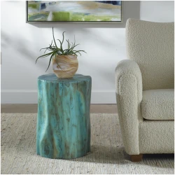 Uttermost Habitat Blue Accent Stool