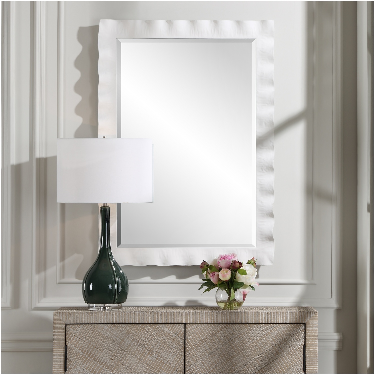 Uttermost Haya White Scalloped Mirror