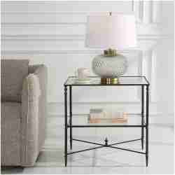 Uttermost Henzler Mirrored Steel Lamp Table