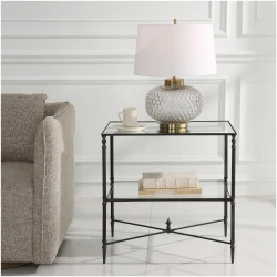 Uttermost Henzler Mirrored Steel Lamp Table