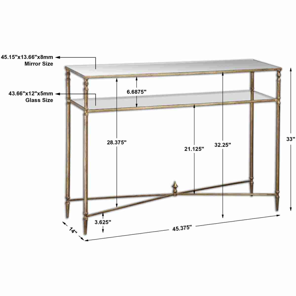 Henzler Mirrored Glass Console Table