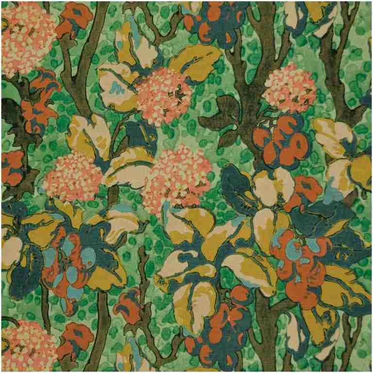 Helom/Green - Prints Fabric Suitable For Drapery