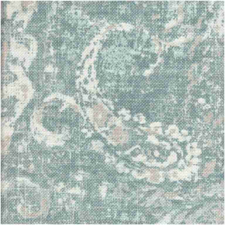 Heado/Aqua - Prints Fabric Suitable For Drapery