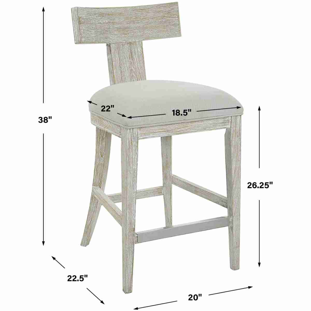 Idris White Counter Stool