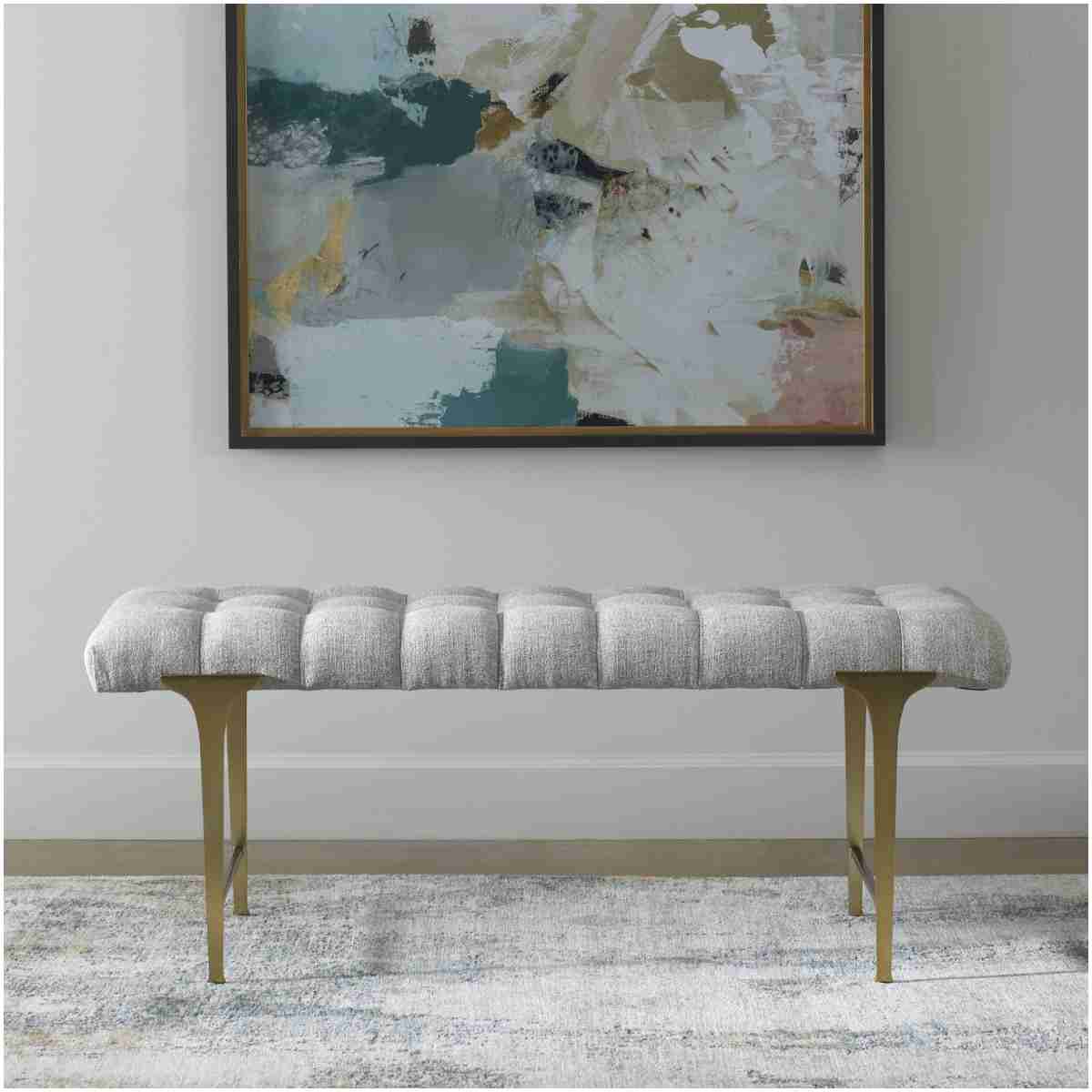 Uttermost Imperial Upholstered Gray Bench