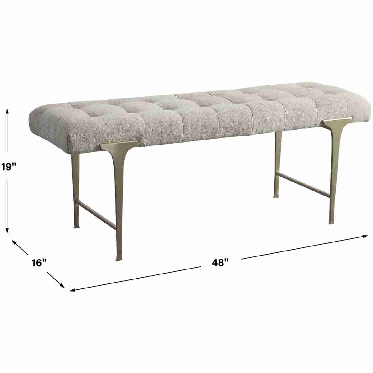 Imperial Upholstered Gray Bench