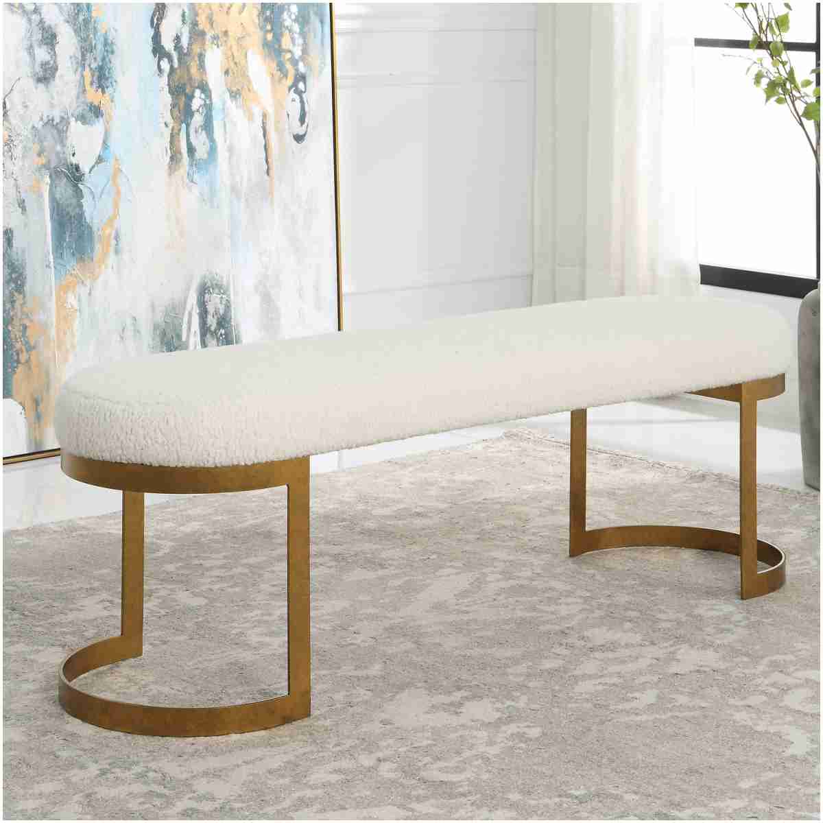 Uttermost Infinity Gold Bench